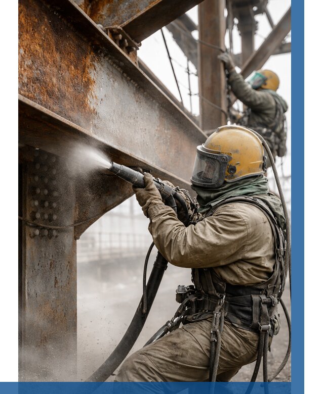 Пескоструйная очистка металлоконструкций в Мончегорске по 606 р.  ВЫСОТНИК-Мнч