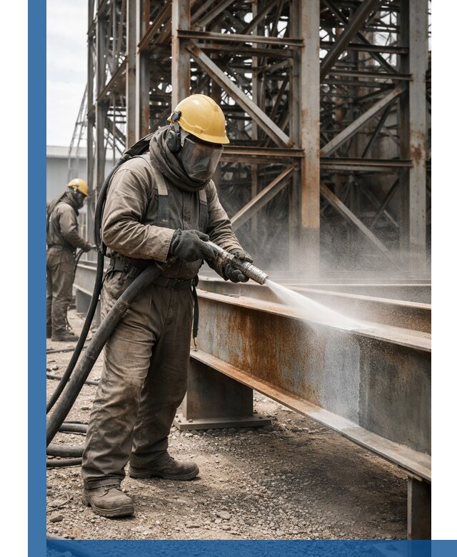 Пескоструйная очистка металлоконструкций в Мончегорске промышленная