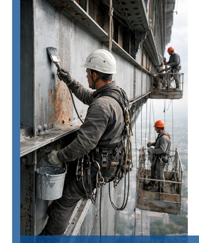 Покраска металлоконструкций на высоте в Мончегорске профессионально