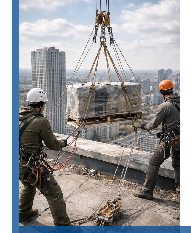 Подъем и монтаж крупногабаритных грузов на крышу в Мончегорске