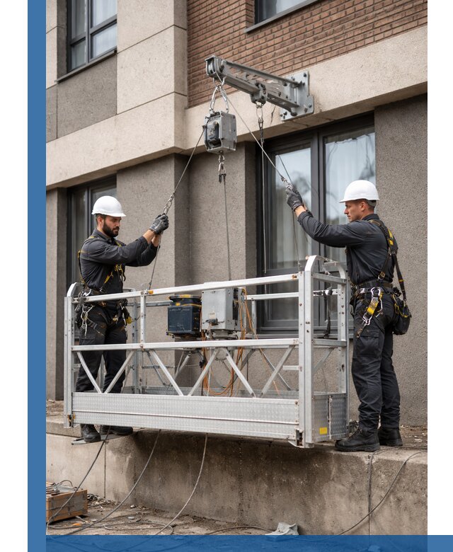 Монтаж и подъем фасадной люльки в Мончегорске с гарантией безопасности