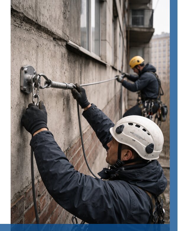 Монтаж анкерных линий в Мончегорске от 3030 р. | ВЫСОТНИК-Мнч