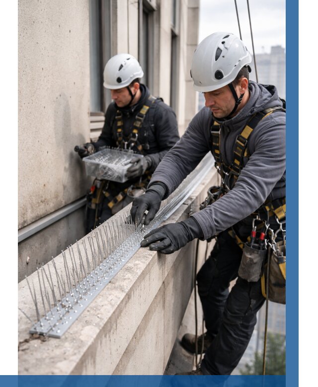 Установка шипов от птиц в Мончегорске от 859 р. | ВЫСОТНИК-Мнч